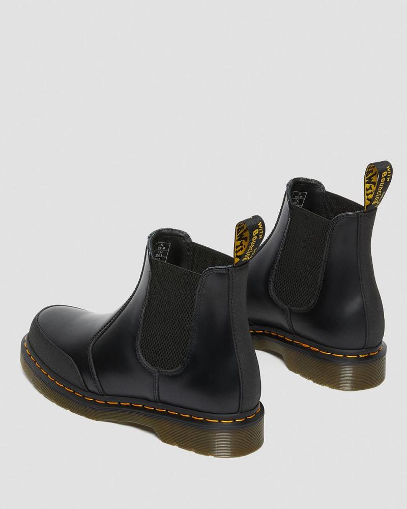 Dr Martens 2976 Guard Panel Læder Ankelstøvler Dame Sort | DK 25FDN